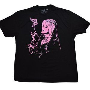 Dolly Parton Mens Dolly Parton Butterfly Graphic Official Black Shirt New 3XLT